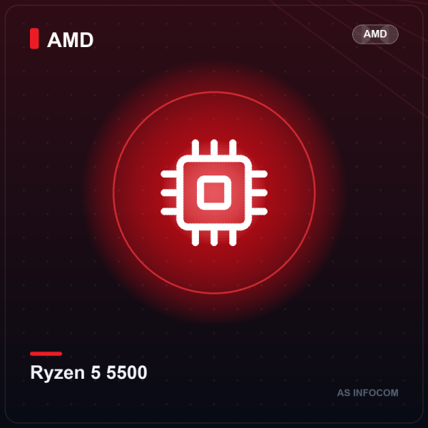 AMD Ryzen 5 5500 Desktop Processor (6 Cores, 12 Threads, AM4)
