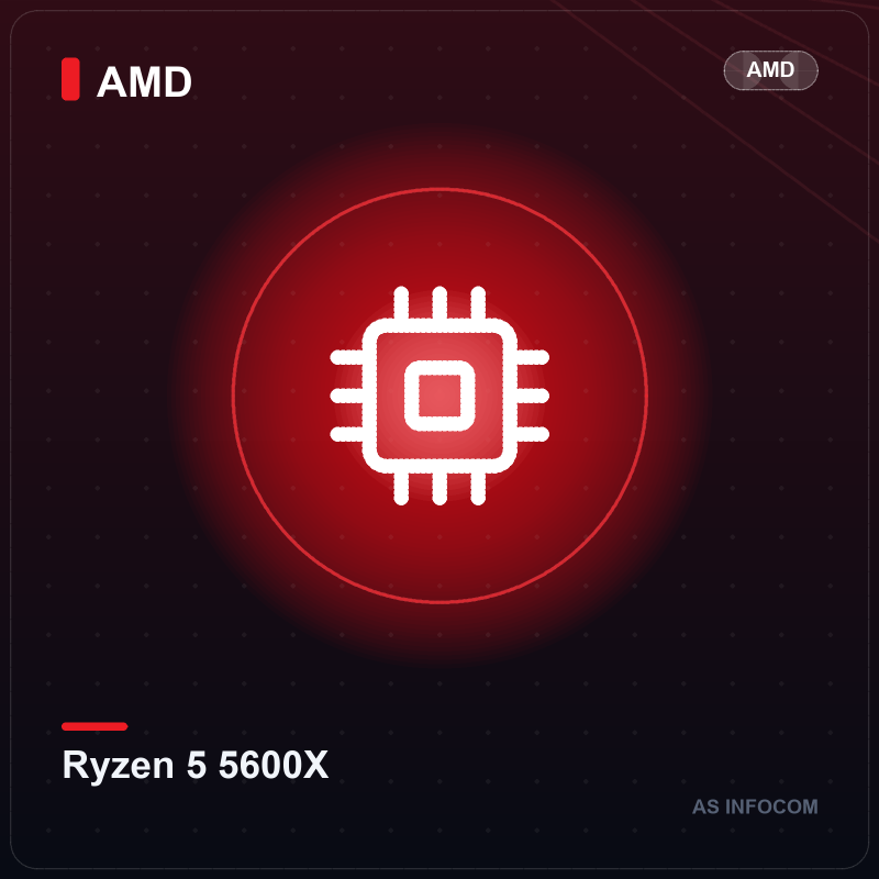 AMD Ryzen 5 5600X Desktop Processor (6 Cores, 12 Threads, AM4)
