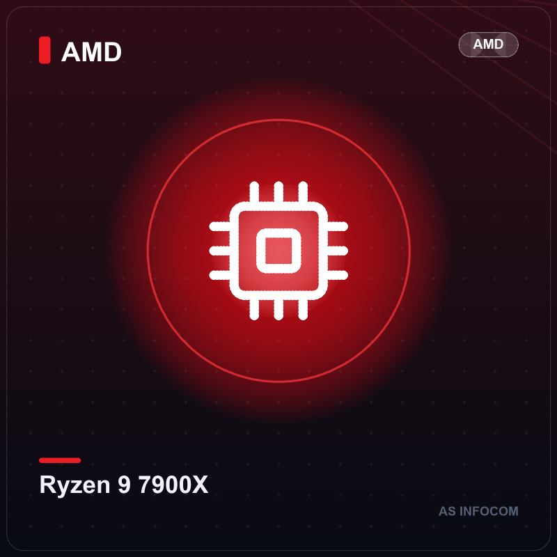 AMD Ryzen 9 7900X Desktop Processor (12 Cores, 24 Threads, AM5)
