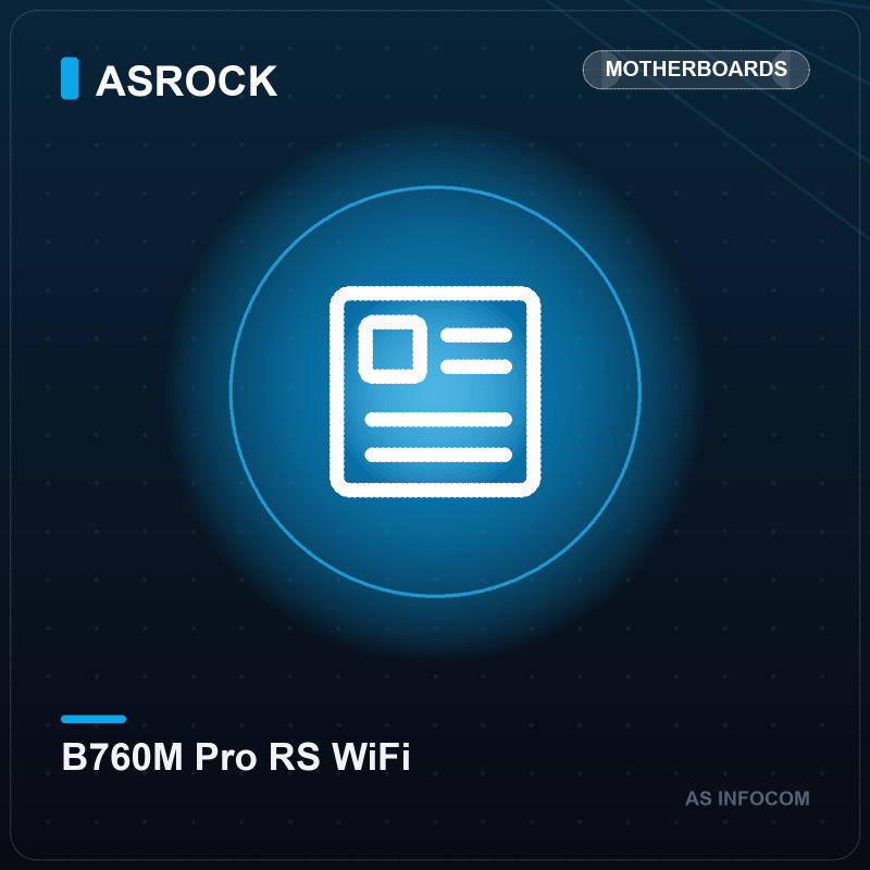 ASRock B760M Pro RS WiFi Motherboard (Intel LGA1700, Micro-ATX, DDR5)