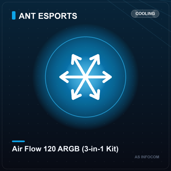 Ant Esports Air Flow 120mm ARGB Fan Triple Pack with Controller