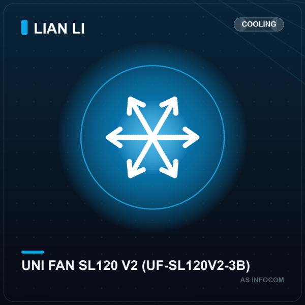 Lian Li UNI FAN SL120 V2 RGB Triple Pack (Black) with Controller