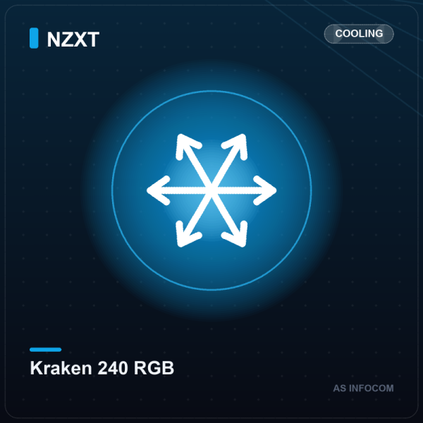 NZXT Kraken 240 RGB AIO Liquid Cooler with LCD Display (Black)
