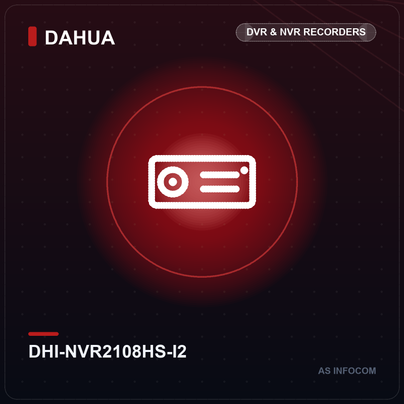 Dahua DHI-NVR2108HS-I2 8 Channel 12MP 4K WizSense NVR (1 SATA, Non-PoE)