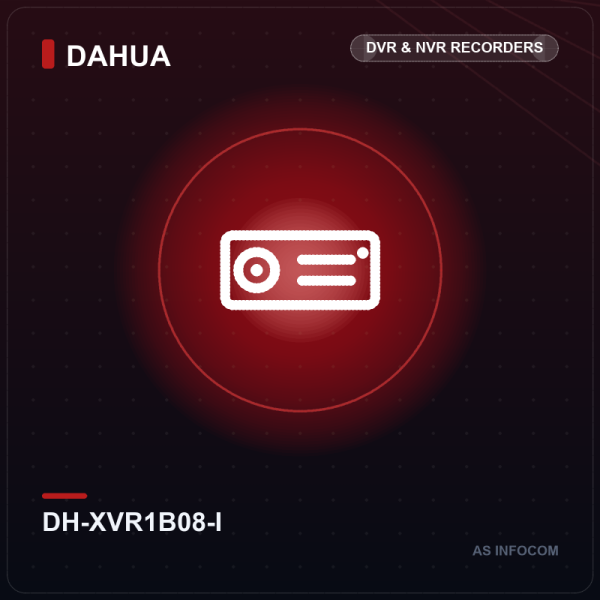Dahua DH-XVR1B08-I 8 Channel 1080p Penta-brid Cooper DVR (1 SATA, SMD Plus)