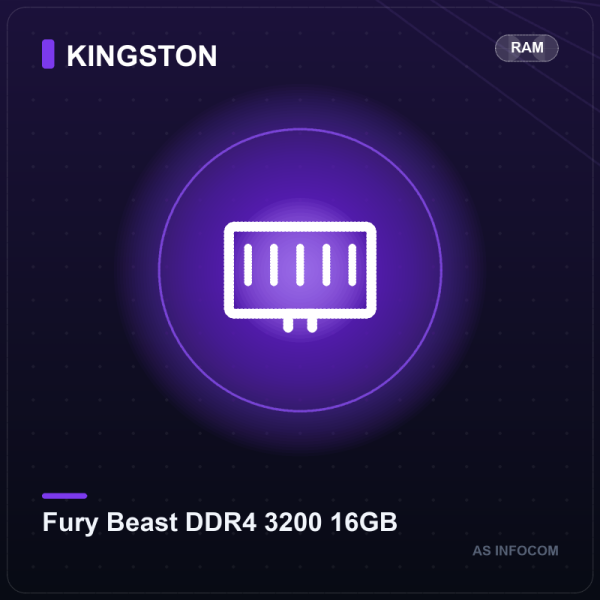 Kingston Fury Beast 16GB (2x8GB) DDR4 3200MHz Desktop Memory Kit