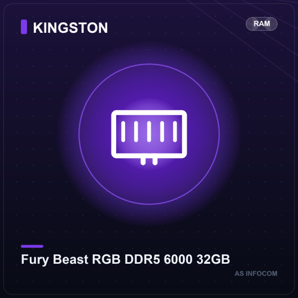 Kingston Fury Beast RGB 32GB (2x16GB) DDR5 6000MHz Desktop Memory Kit