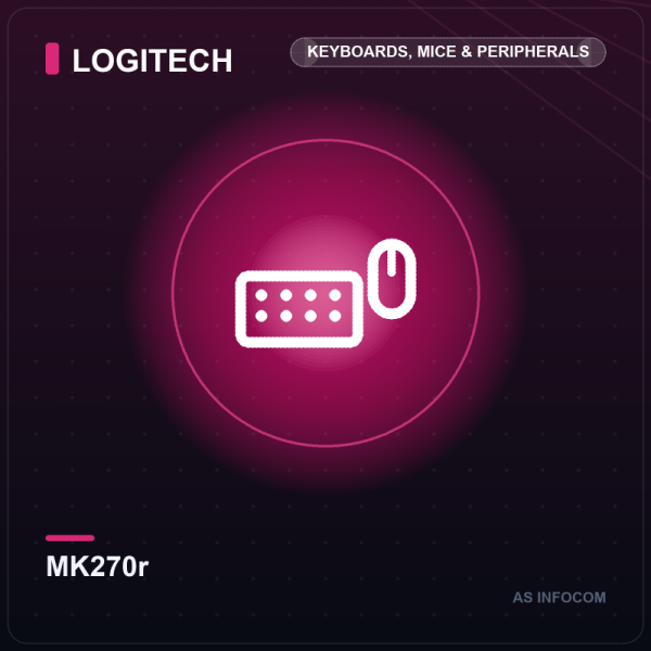 Logitech MK270r Wireless Keyboard and Mouse Combo (2.4GHz, Full-Size)
