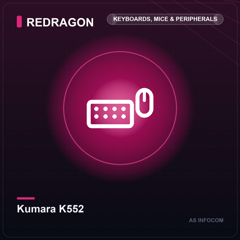 Redragon Kumara K552 RGB Mechanical Gaming Keyboard (TKL, Red Switches)